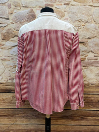 Chemise traditionnelle à carreaux motif carreaux rouges et blancs taille 45