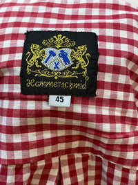 Chemise traditionnelle à carreaux motif carreaux rouges et blancs taille 45