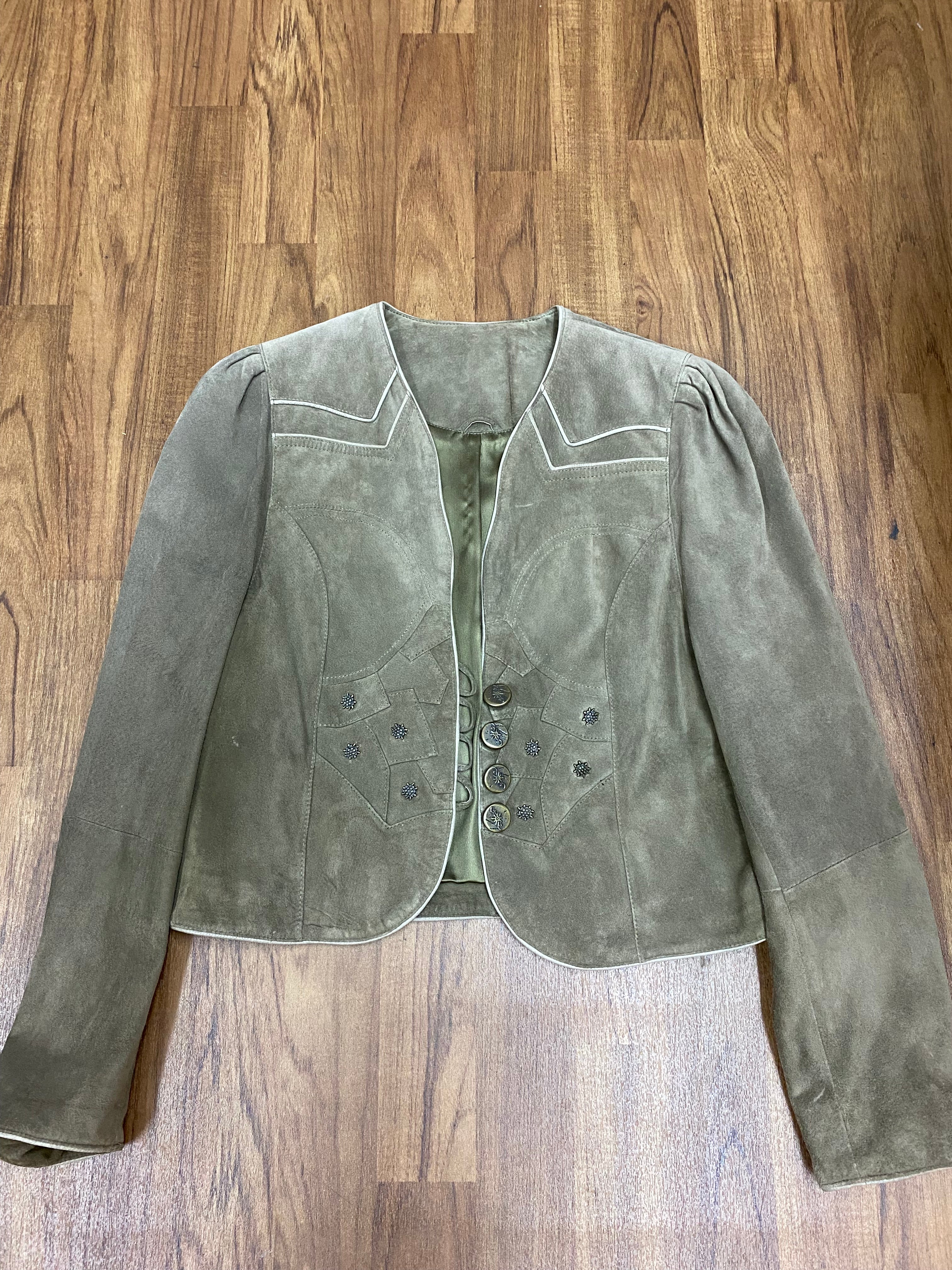 Trachtenlederjacke Vintage Jacke kurz Damen Trachten Gr.38