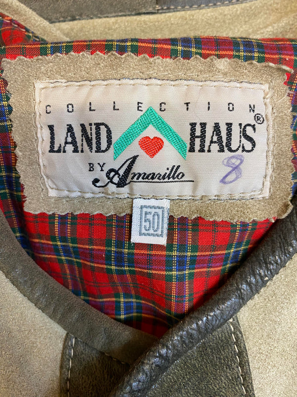 Trachtenjacke Herren Leder grün Vintage Landhaus Gr. 50, Ansicht 6