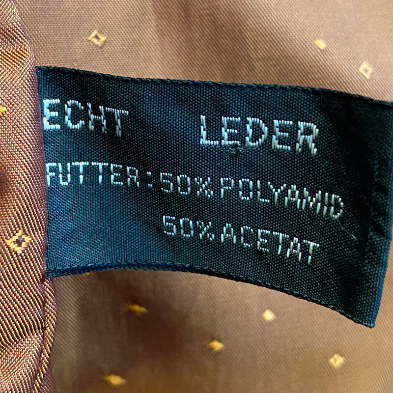 Trachtenjacke Herren Leder braun Vintage mit Stickerei & Hirschhornknöpfen Gr. 50, Ansicht 5
