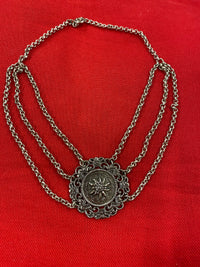 Vintage Trachtenkette Collier dreireihig, in silber mit Edelweiß-Motiv