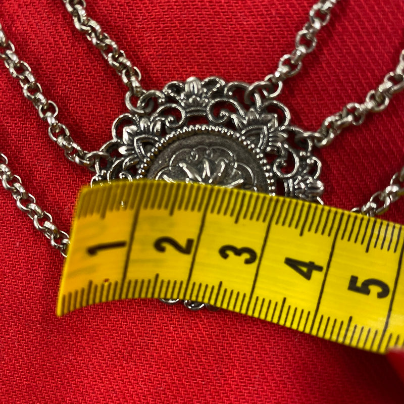 Vintage Trachtenkette Collier dreireihig, in silber mit Edelweiß-Motiv