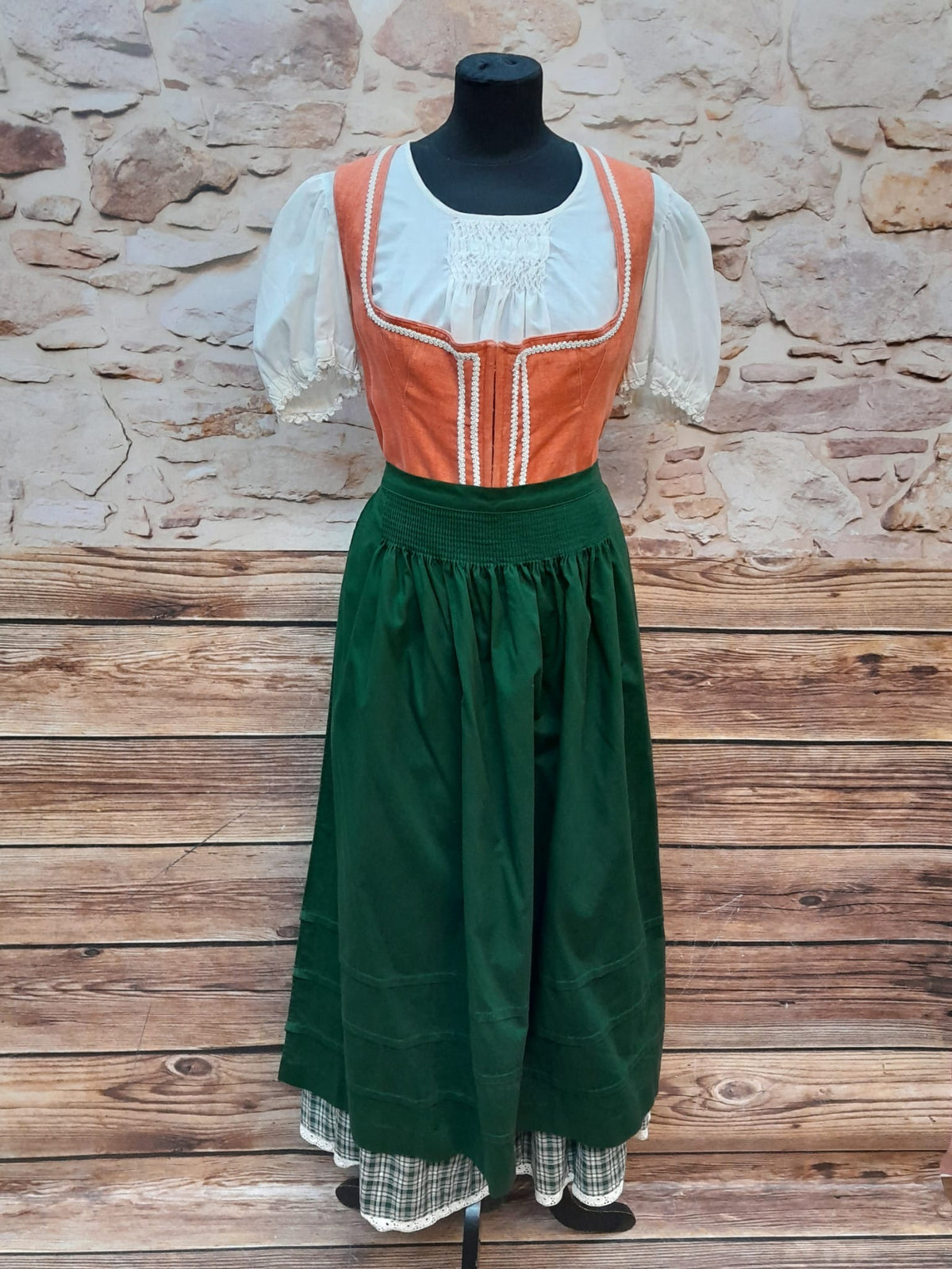 Robe traditionnelle à carreaux, longue, taille 42 