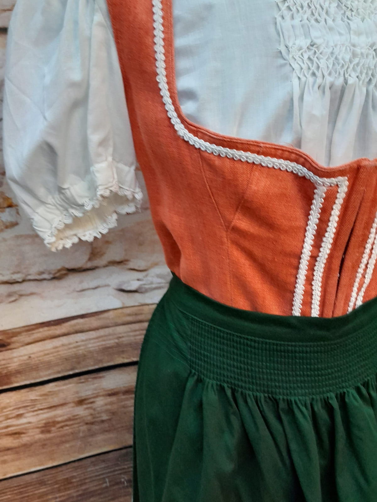 Vintage Dirndl Trachtenkleid Kariert lang, Gr.42