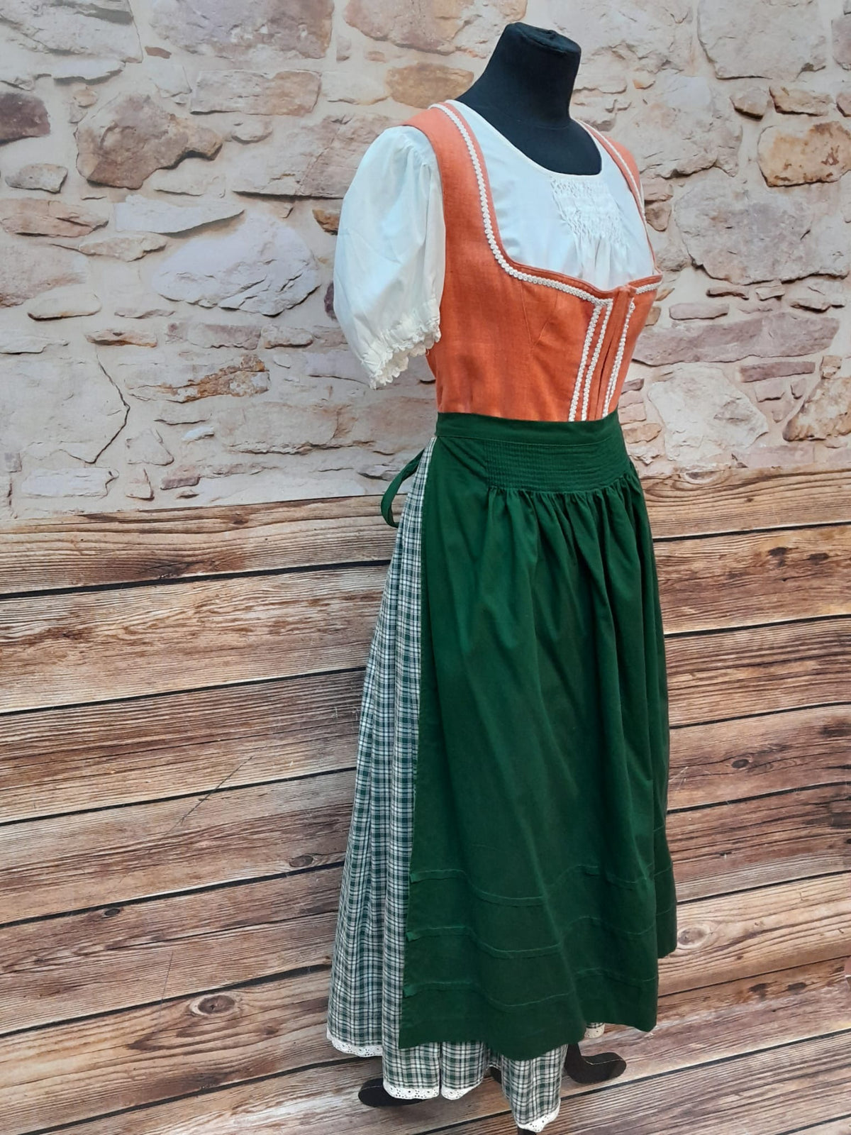 Robe traditionnelle à carreaux, longue, taille 42 