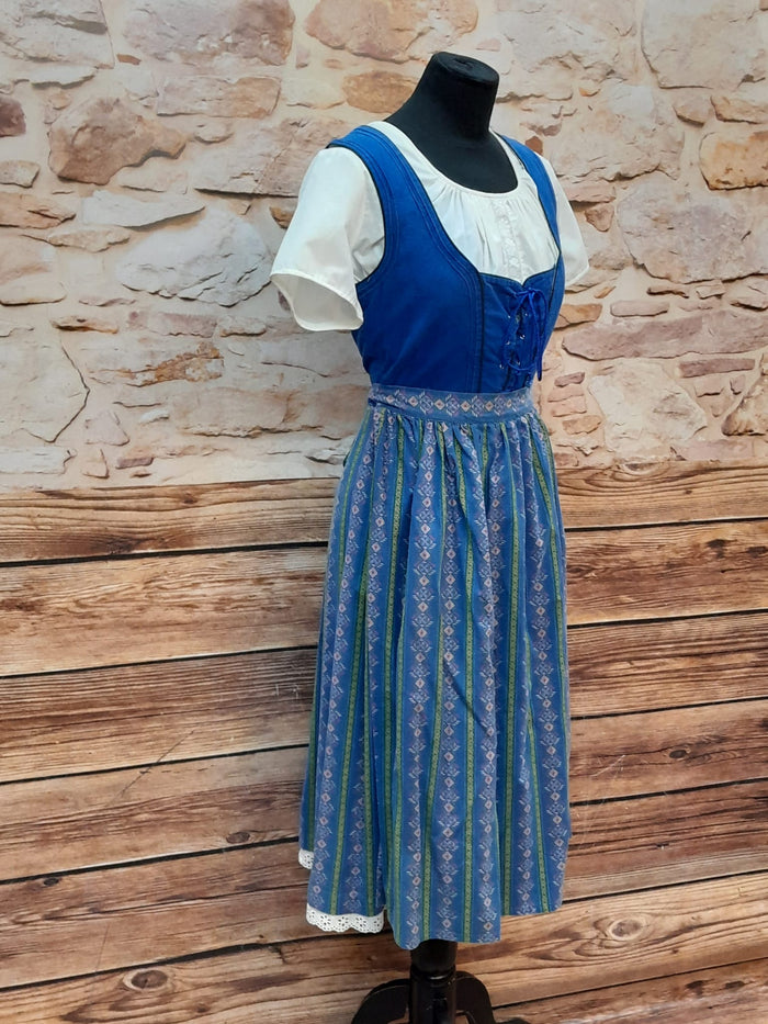 Vintage Dirndl lang blau