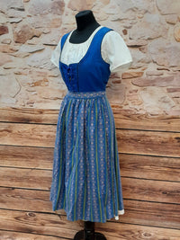 Vintage Dirndl Trachtenkleid lang Gr.38, blau