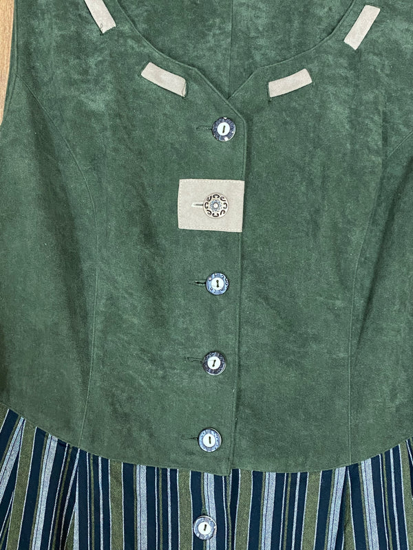 Landhaus Kleid, Trachtenkleid dunkelgün Gr.44 - Vintage