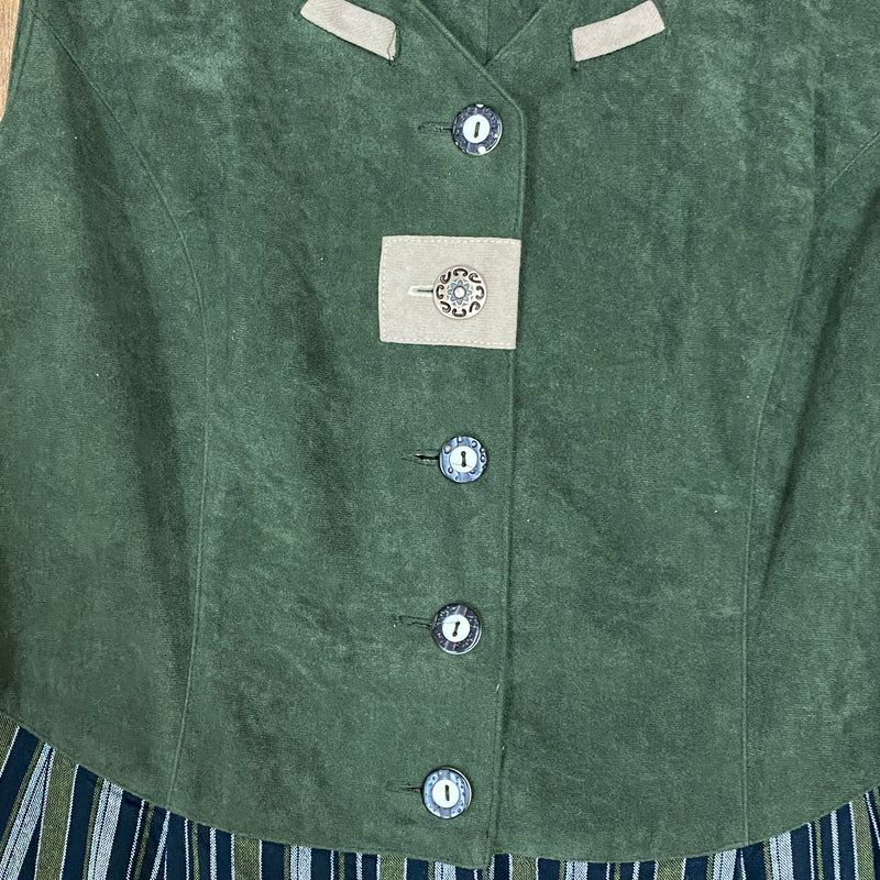Landhaus Kleid, Trachtenkleid dunkelgün Gr.44 - Vintage