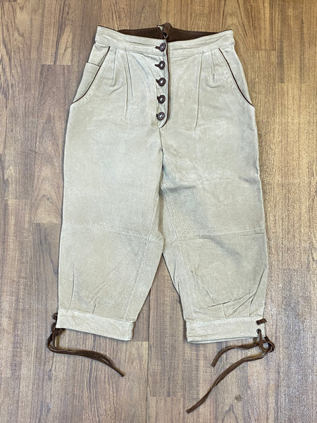 Damen Trachtenlederhose Kniebundlederhose Gr.36 Vintage in beige