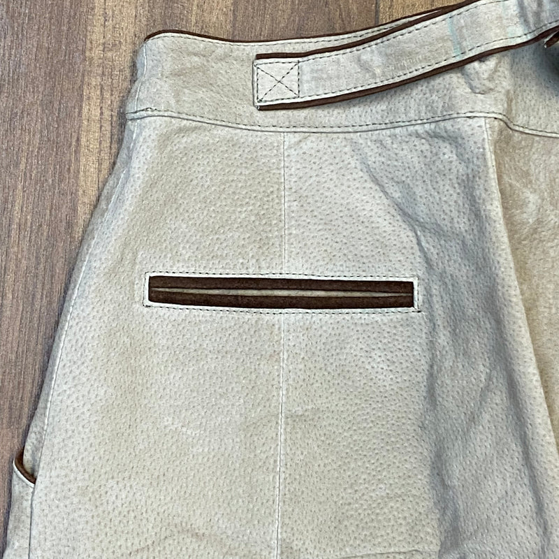 Damen Trachtenlederhose Kniebundlederhose Gr.36 Vintage