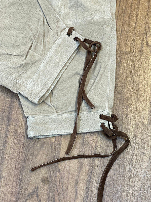 Damen Trachtenlederhose Kniebundlederhose Gr.36 Vintage