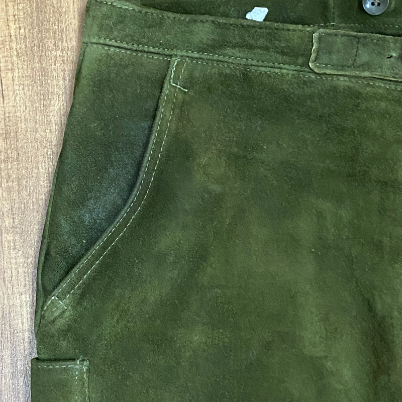 Dunkelgrüne Vintage Kniebundlederhose von Kettner Gr.54