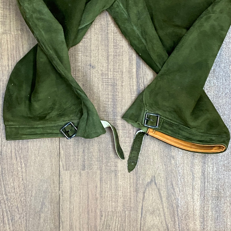 Dunkelgrüne Vintage Kniebundlederhose von Kettner Gr.54