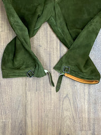 Pantalon de chasse en cuir vert foncé jusqu'aux genoux de Kettner Bund 99 Vintage pour hommes, taille 54