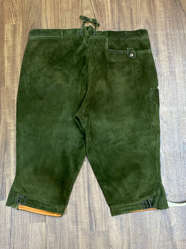 Dunkelgrüne Vintage Kniebundlederhose von Kettner Gr.54