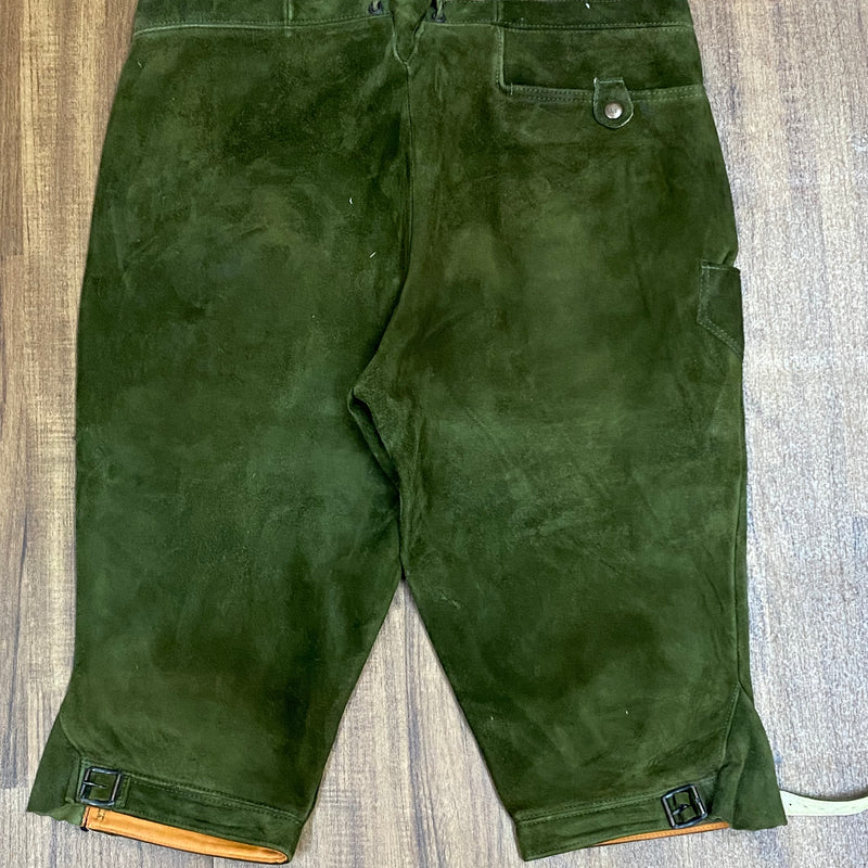 Dunkelgrüne Vintage Kniebundlederhose von Kettner Gr.54