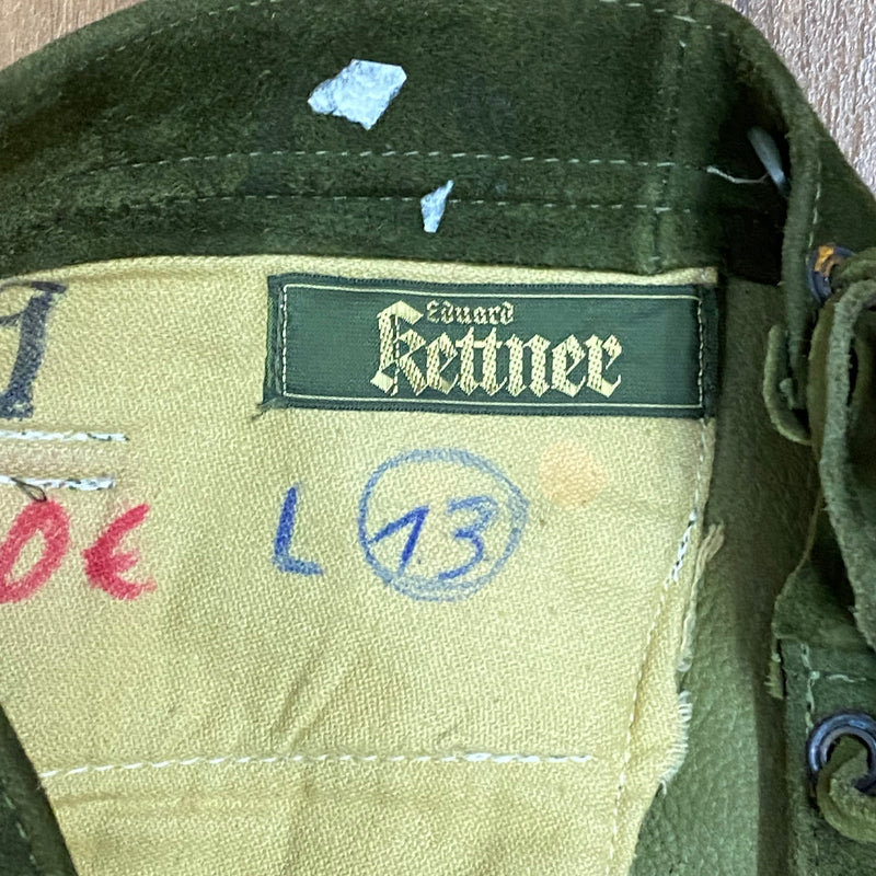 Dunkelgrüne Vintage Kniebundlederhose von Kettner Gr.54