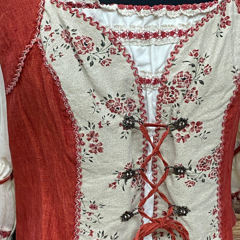 Damen Trachtenmieder von Landhaus – Rotbraun/Beige, Größe 46