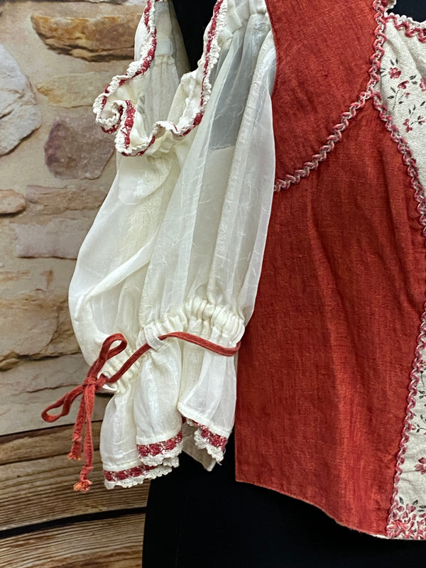 Damen Trachtenmieder von Landhaus – Rotbraun/Beige, Größe 46