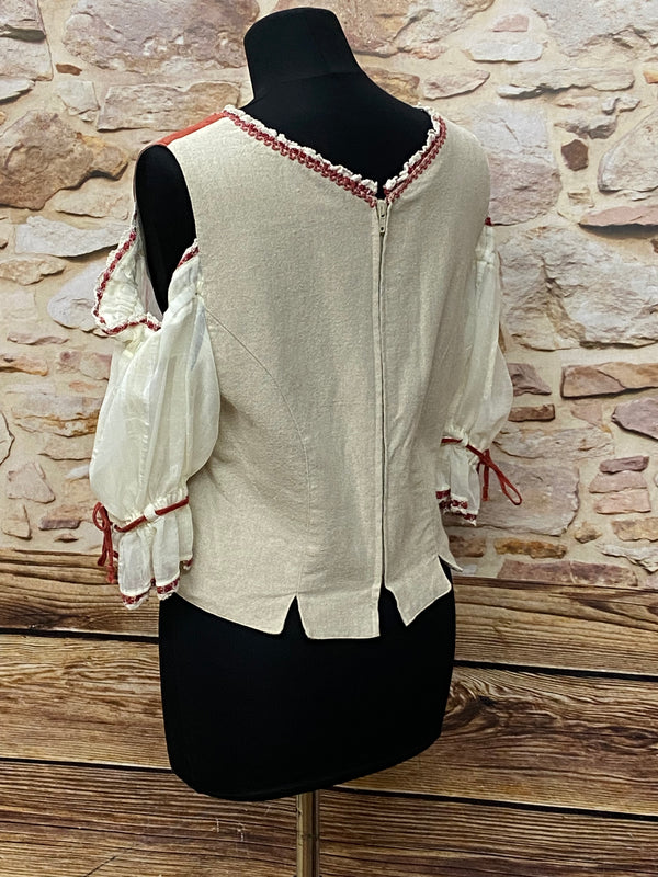 Damen Trachtenmieder von Landhaus – Rotbraun/Beige, Größe 46