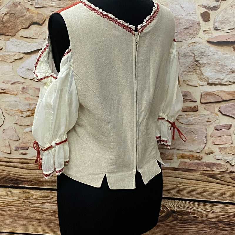 Damen Trachtenmieder von Landhaus – Rotbraun/Beige, Größe 46