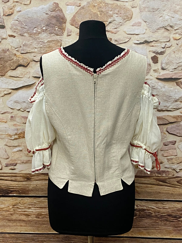 Damen Trachtenmieder von Landhaus – Rotbraun/Beige, Größe 46