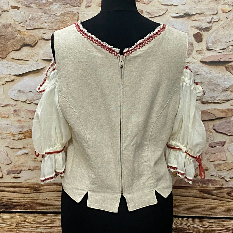 Damen Trachtenmieder von Landhaus – Rotbraun/Beige, Größe 46