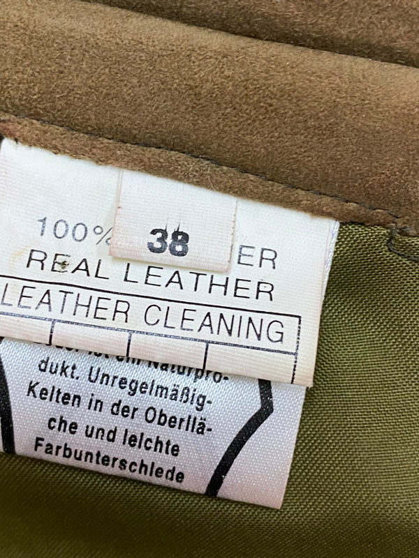 Trachtenmieder Damen Größe 38 – Echtleder, braun/grün, mit Stickerei, Ansicht 5