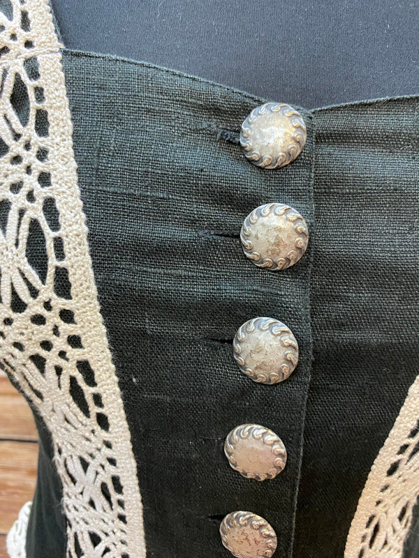 Damen Trachtenmieder – Schwarz/Beige, Größe 34