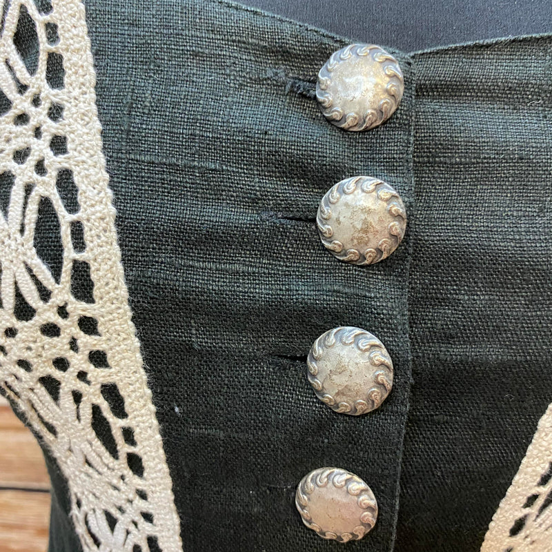 Damen Trachtenmieder – Schwarz/Beige, Größe 34