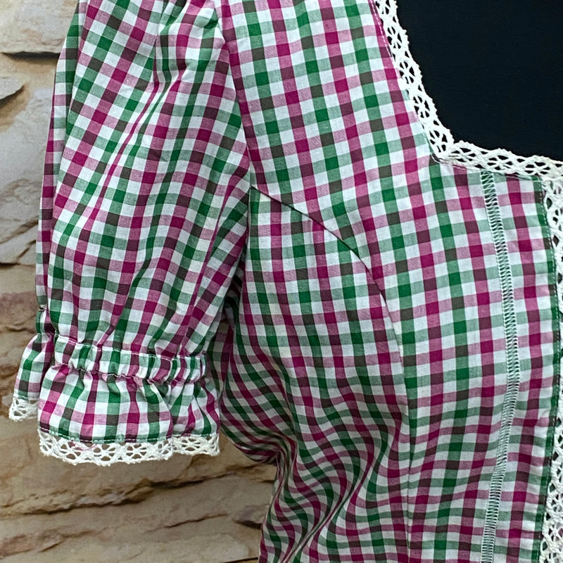 Karierte Trachtenbluse  Gr.38