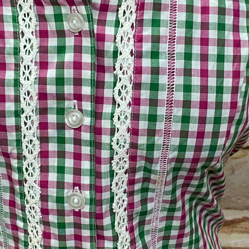 Karierte Trachtenbluse  Gr.38