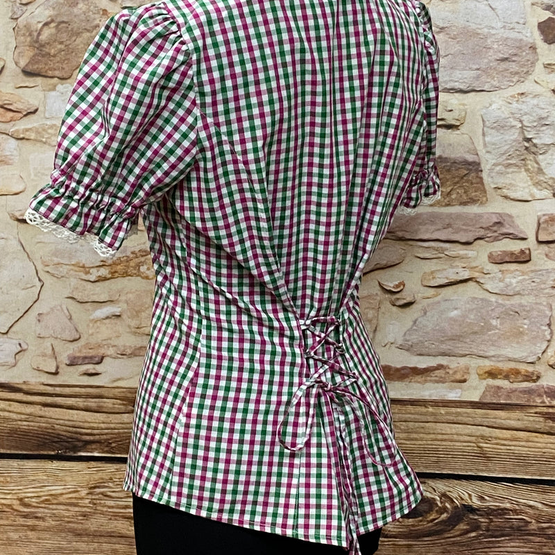 Karierte Trachtenbluse  Gr.38