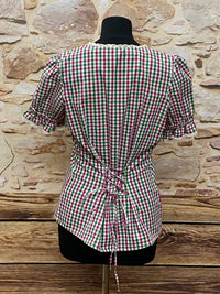 Blouse traditionnelle à carreaux taille 38