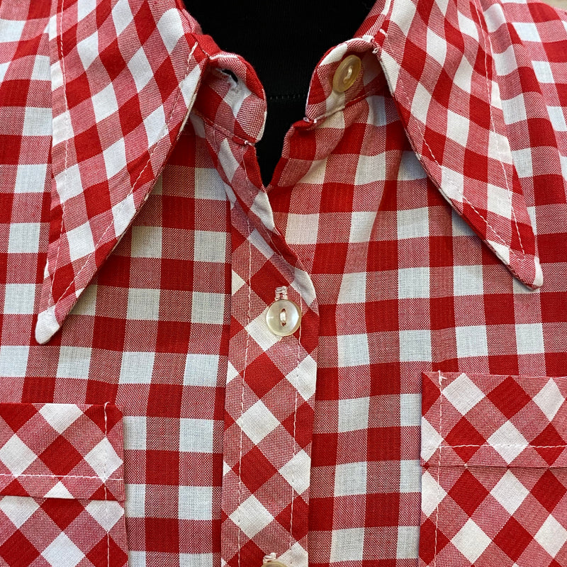 Karierte Trachtenbluse in Größe 40