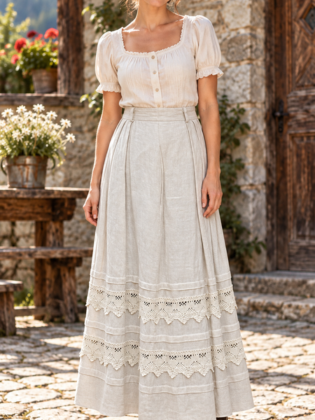 Damen Trachtenrock von Landhaus – Beige, Größe 38