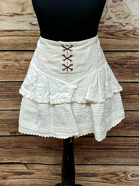 Kurzer  Landhausrock in beige Trachtenrock im Landhausstil Gr.42