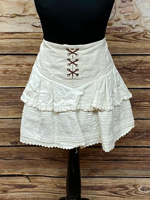 Kurzer  Landhausrock in beige Trachtenrock im Landhausstil Gr.42