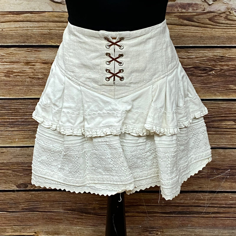 Kurzer  Landhausrock in beige Trachtenrock im Landhausstil Gr.42