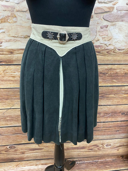Kurzer Damen Trachtenrock von Landhaus C&A – Beige und Schwarz, Größe 40 
