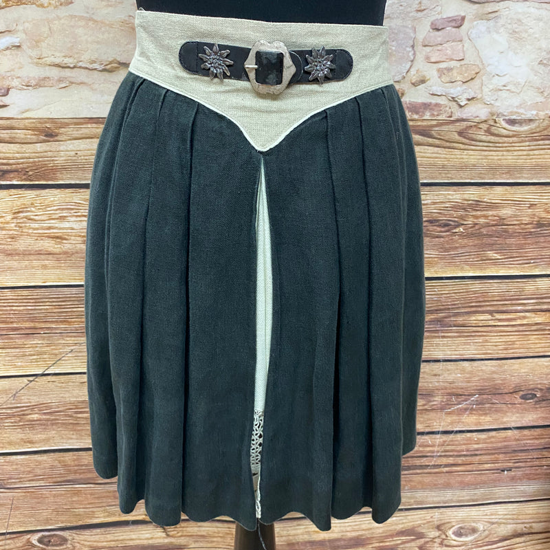 Kurzer Damen Trachtenrock von Landhaus C&A – Beige und Schwarz, Größe 40 