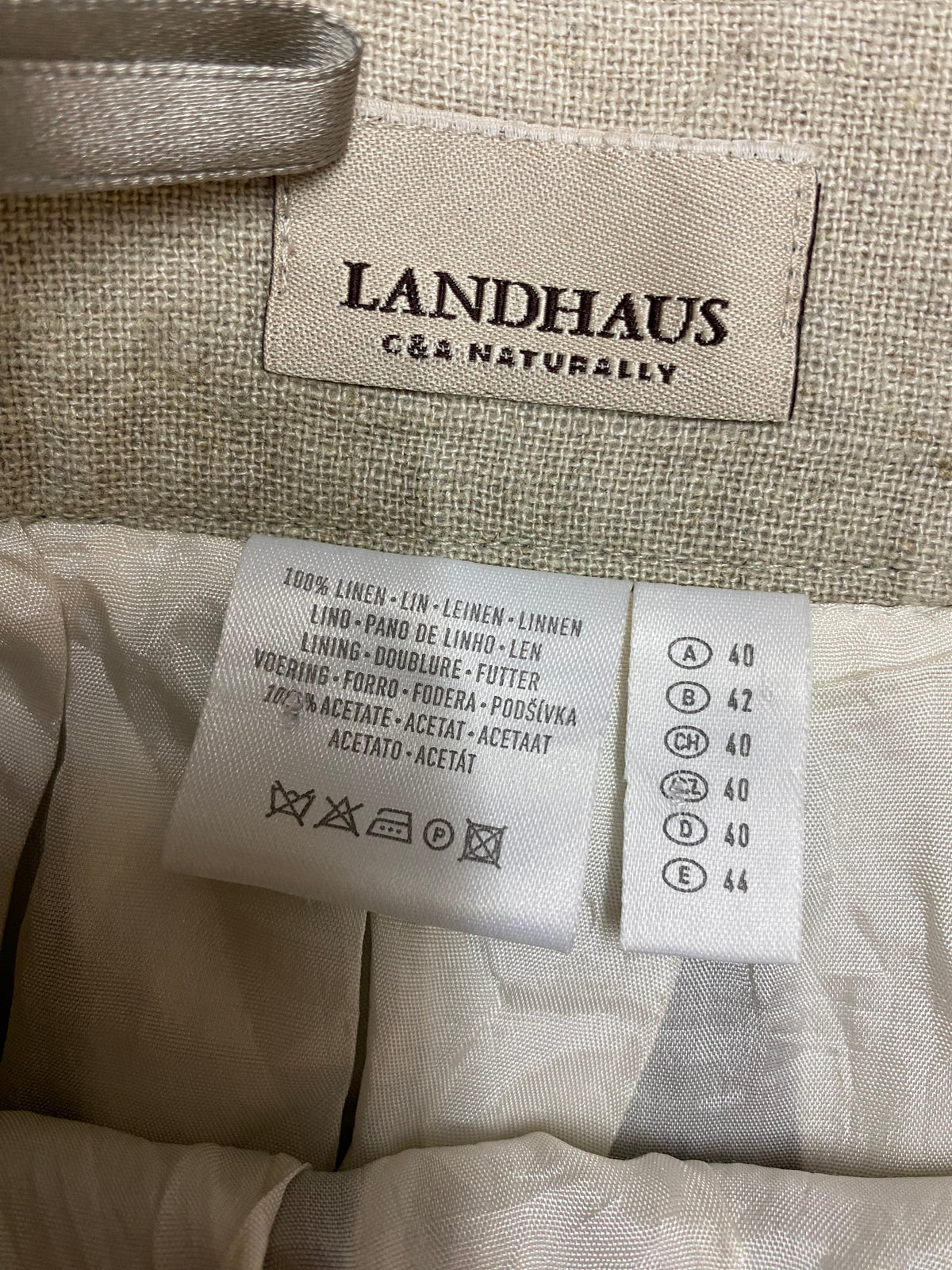 Damen Trachtenrock von Landhaus C&A – Beige und Schwarz, Größe 40