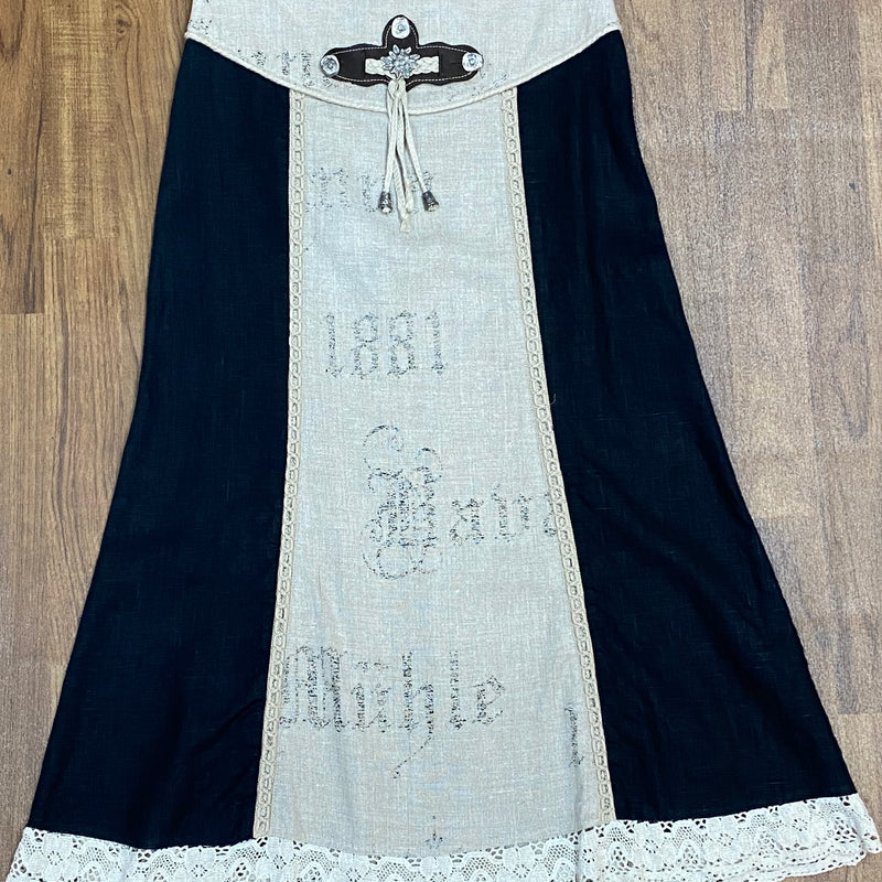 Damen Trachtenrock von Landhaus – Schwarz-Natur, Größe 38