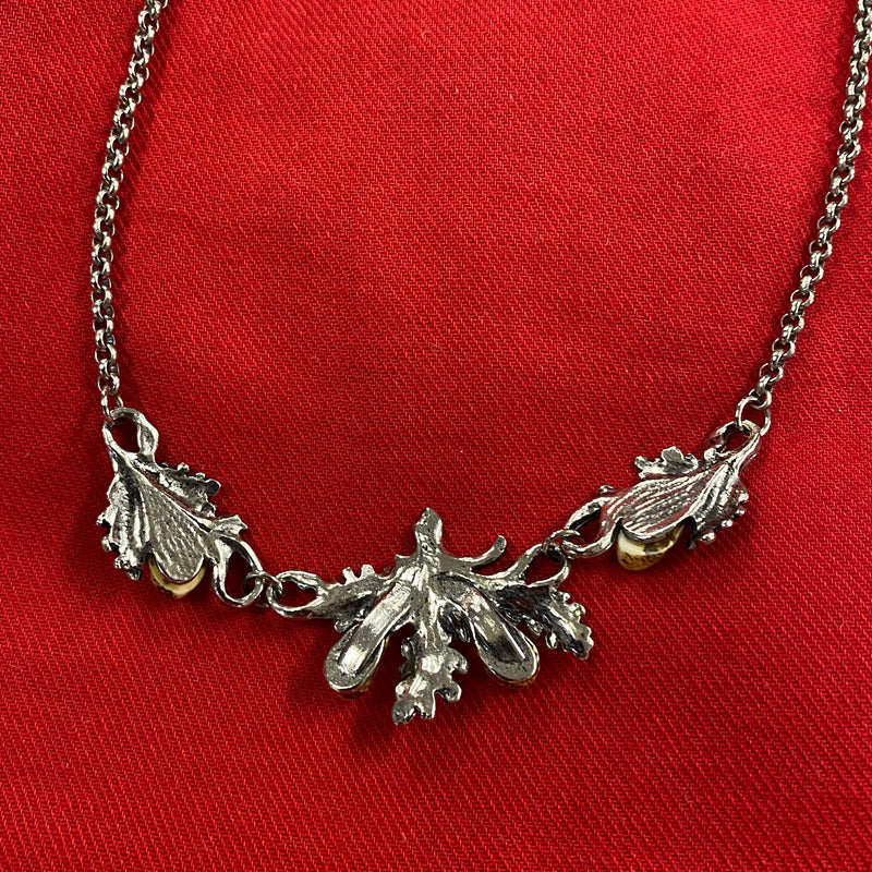 Filigrane Trachtenkette mit Eichenblatt-Motiv