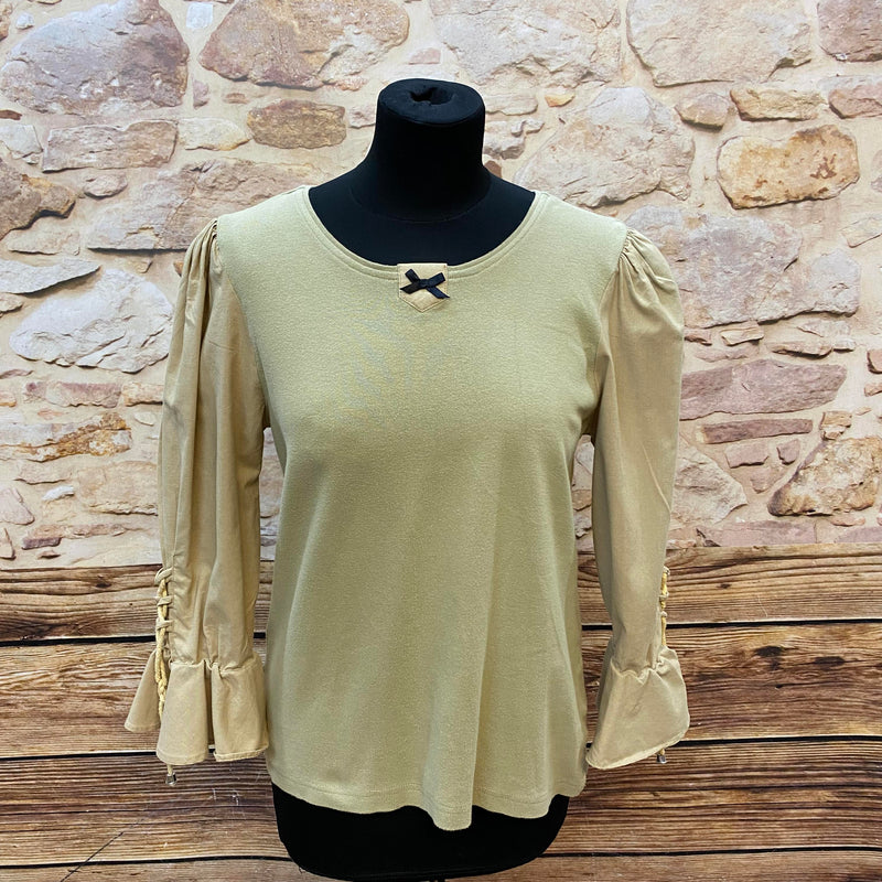 Beiges Trachtenshirt von Folk Line – Größe 36