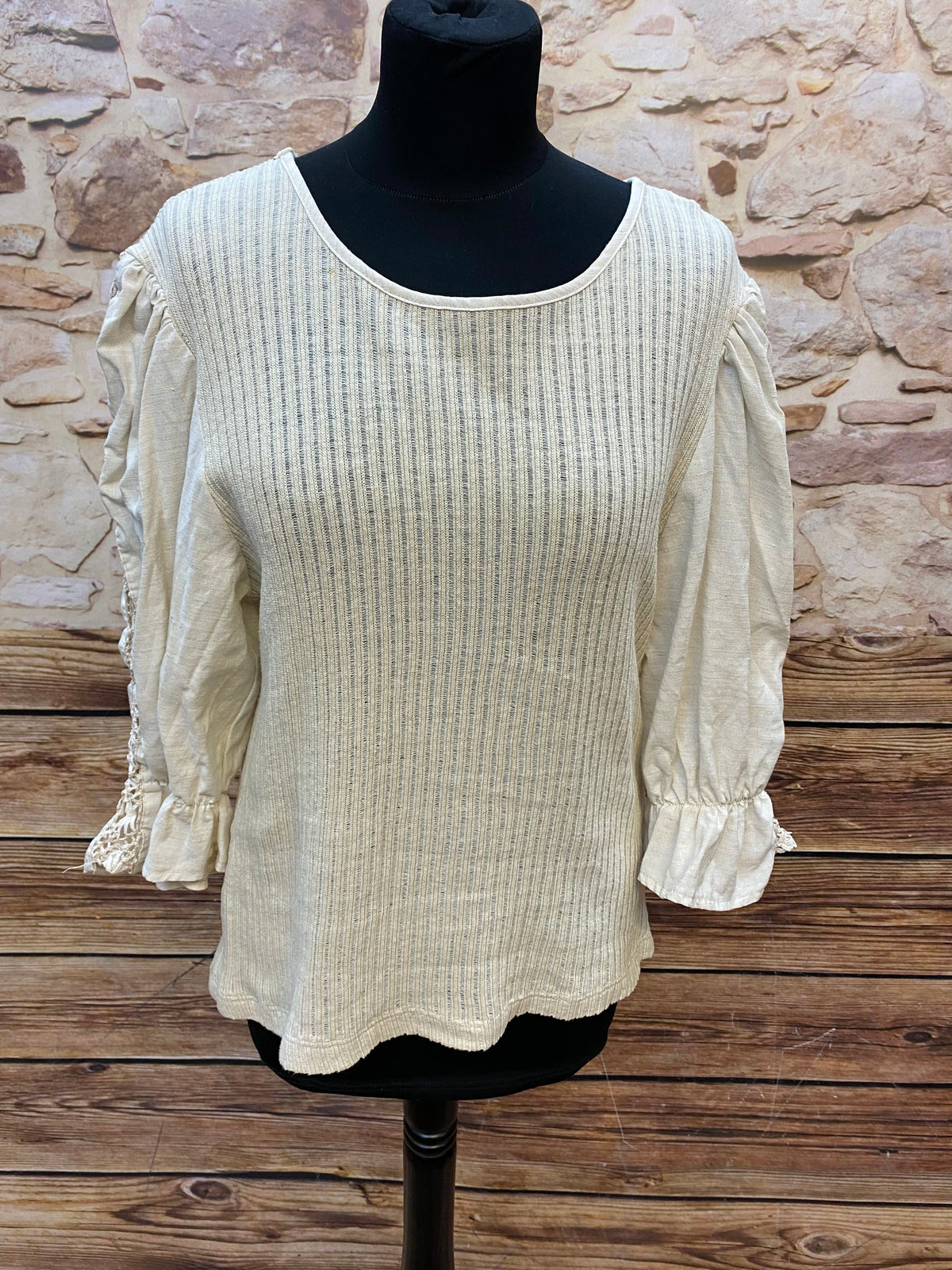 Vintage Trachtenshirt Größe 40 Beige