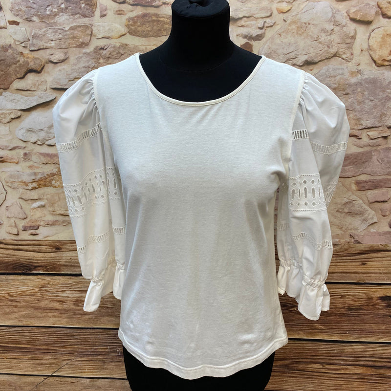 Cremefarbenes Landhaus Trachtenshirt Gr.38