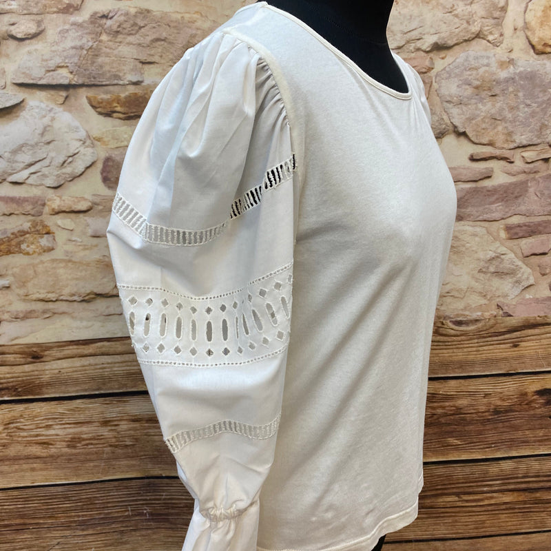 Cremefarbenes Landhaus Trachtenshirt Gr.38